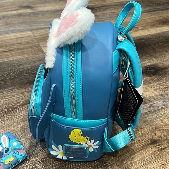 NWT Loungefly Disney “Easter” Lilo & Stitch Bunny Ears Mini Backpack Wallet Set🐣 - Picture 9 of 16